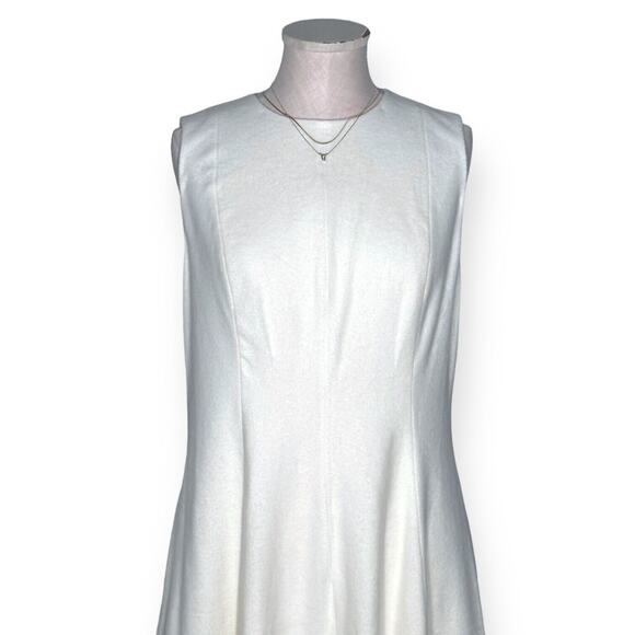 NEW $525 VINCE Paneled Midi Dress White Fit & Flare A-Line Classic Minimalist 10 - Picture 4 of 14
